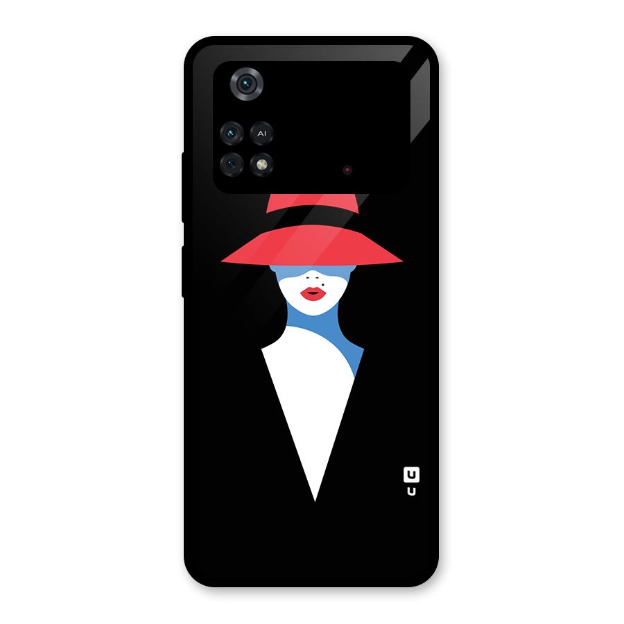 Mysterious Woman Illustration Glass Back Case for Poco M4 Pro 4G