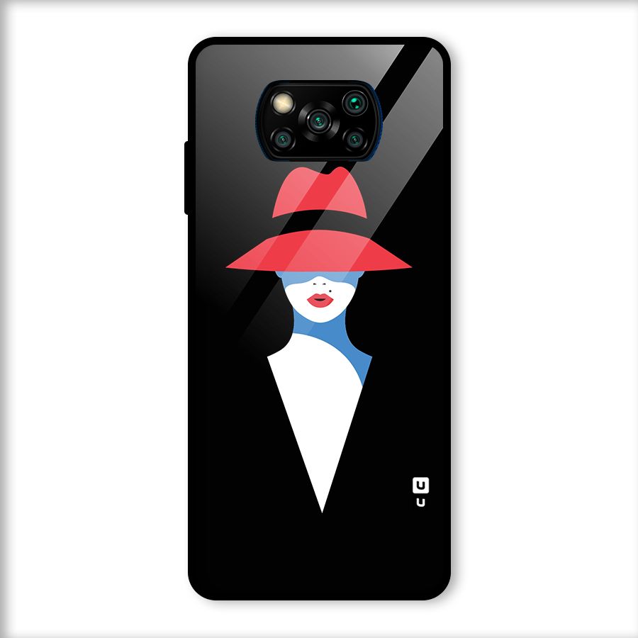 Mysterious Woman Illustration Glass Back Case for Poco X3