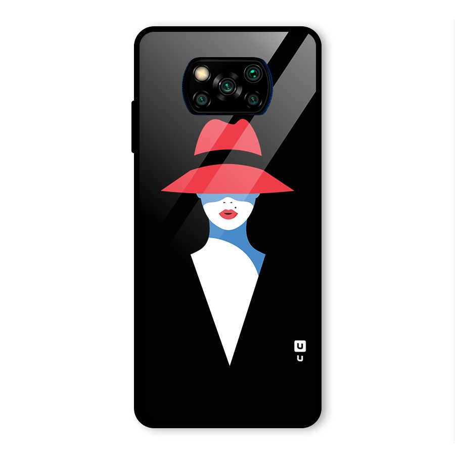 Mysterious Woman Illustration Glass Back Case for Poco X3 Pro
