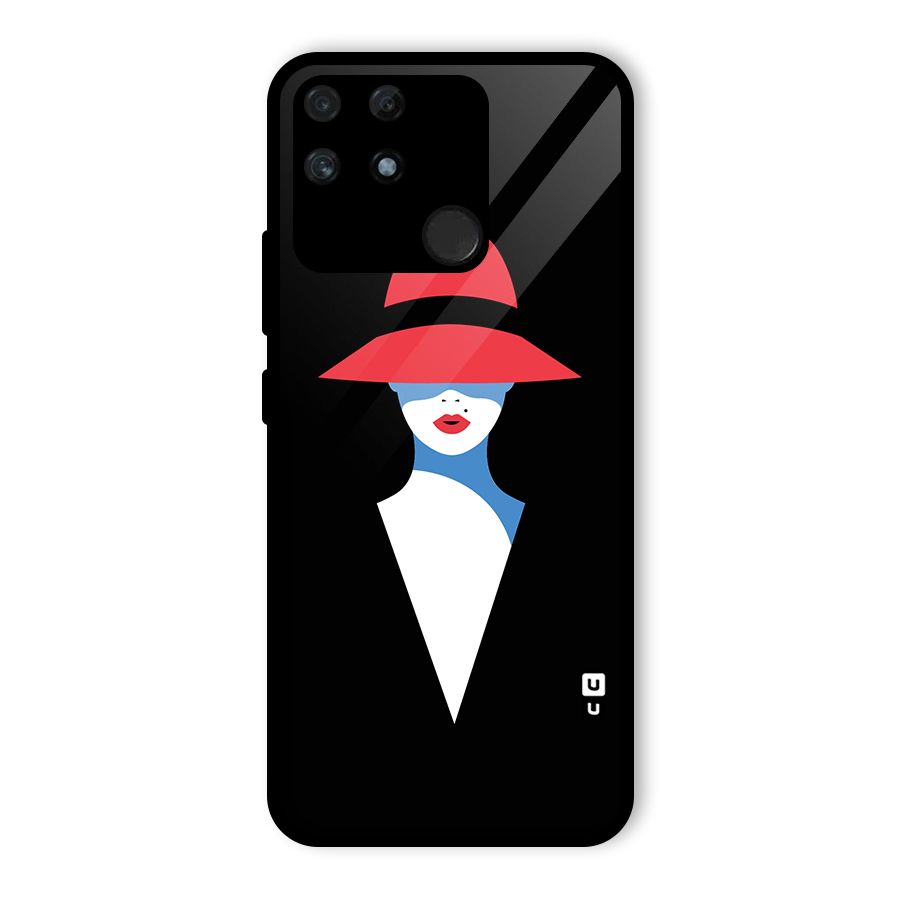 Mysterious Woman Illustration Glass Back Case for Realme Narzo 50A