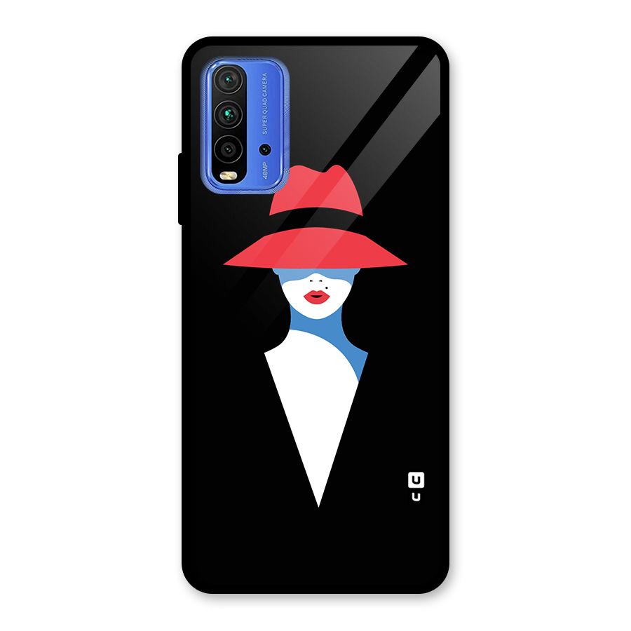 Mysterious Woman Illustration Glass Back Case for Redmi 9 Power