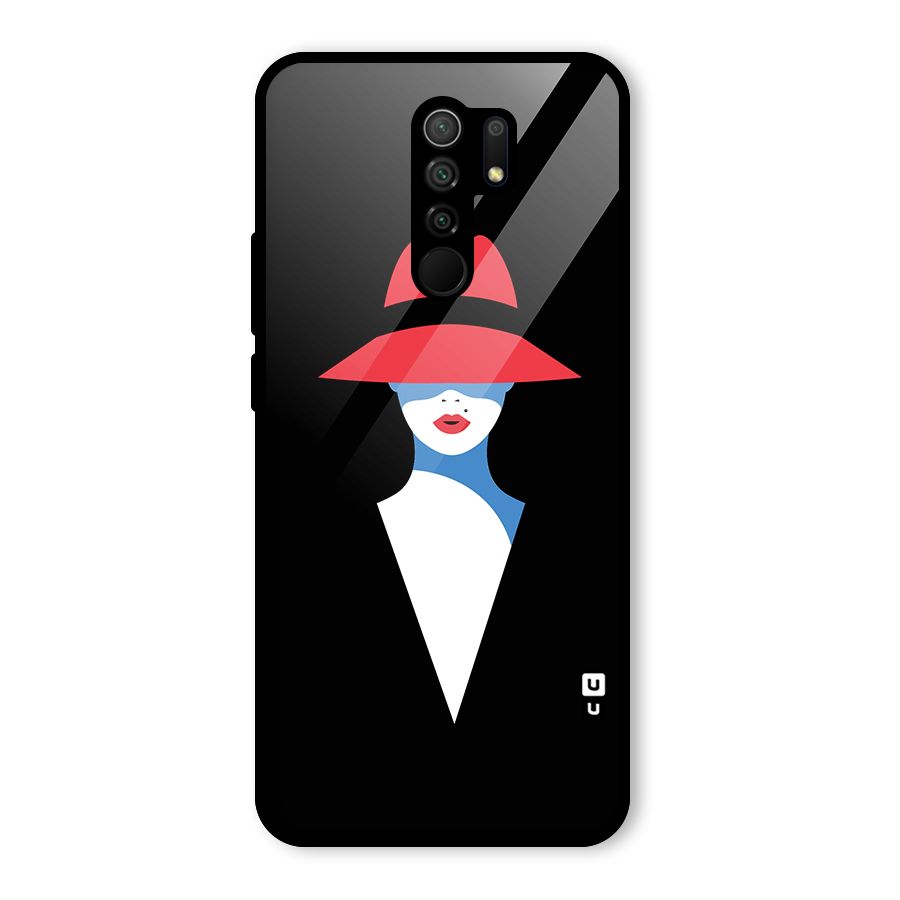Mysterious Woman Illustration Glass Back Case for Redmi 9 Prime