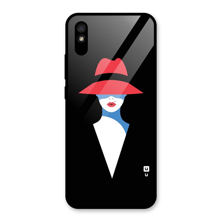 Mysterious Woman Illustration Glass Back Case for Redmi 9i