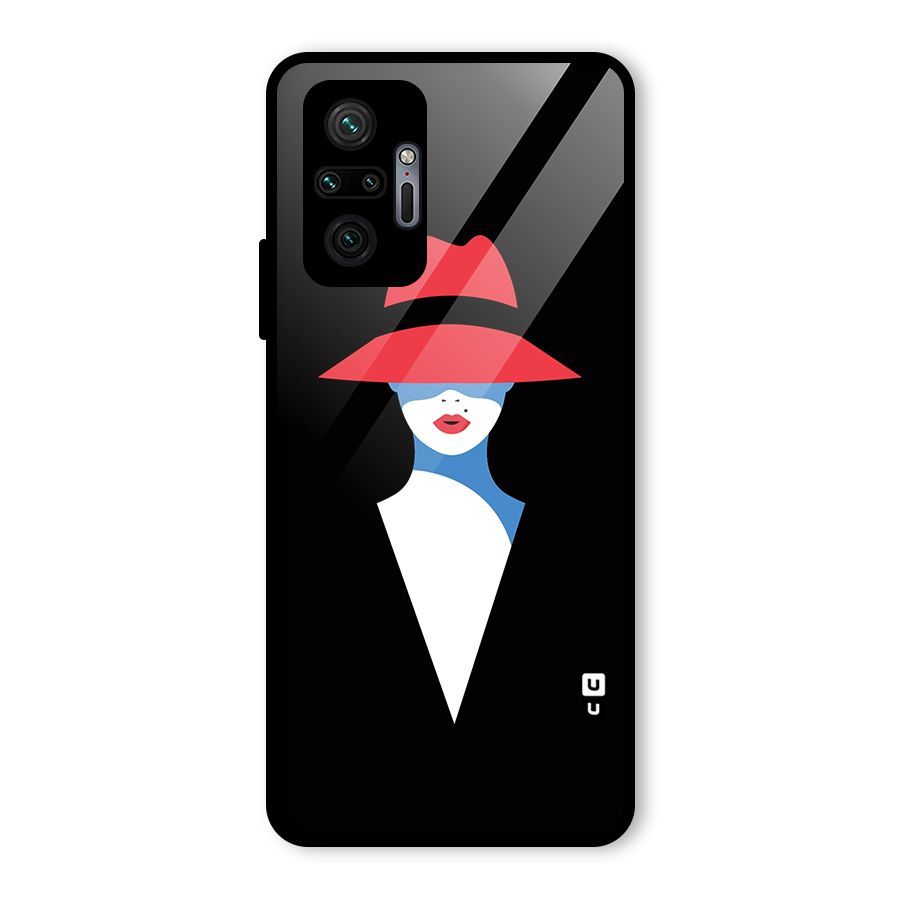 Mysterious Woman Illustration Glass Back Case for Redmi Note 10 Pro