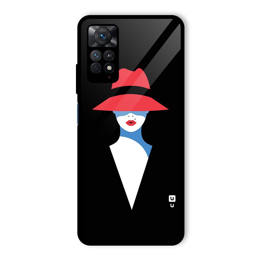Mysterious Woman Illustration Glass Back Case for Redmi Note 11 Pro