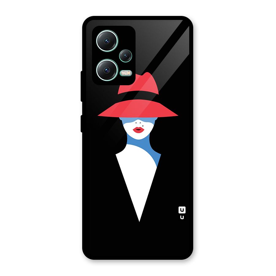 Mysterious Woman Illustration Glass Back Case for Redmi Note 12 5G