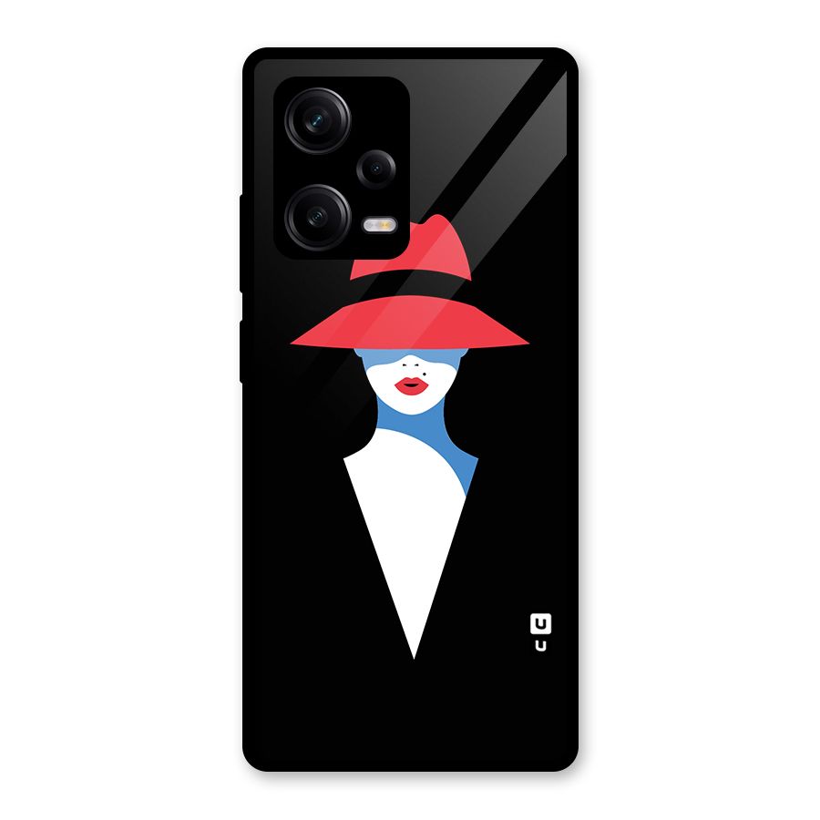 Mysterious Woman Illustration Glass Back Case for Redmi Note 12 Pro