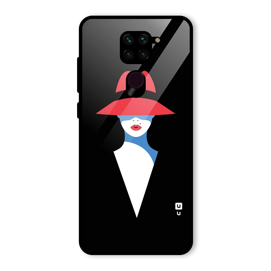 Mysterious Woman Illustration Glass Back Case for Redmi Note 9