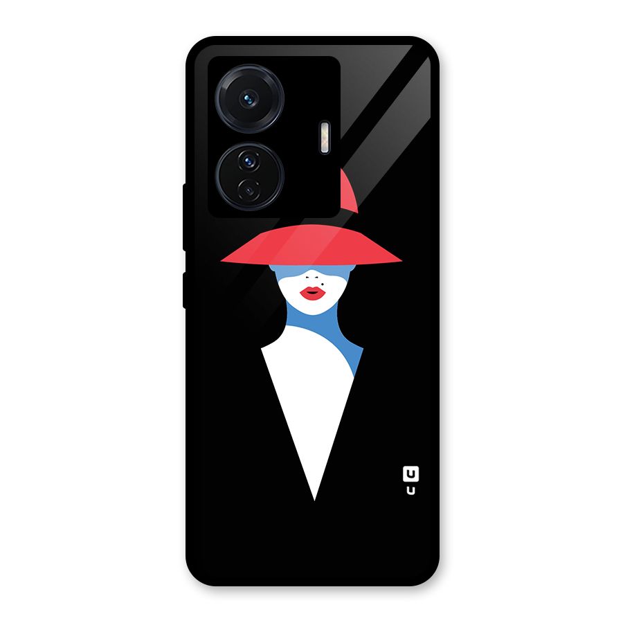 Mysterious Woman Illustration Glass Back Case for Vivo T1 Pro