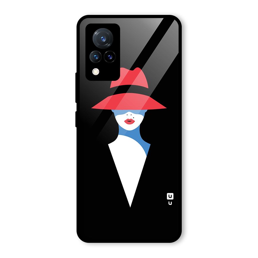Mysterious Woman Illustration Glass Back Case for Vivo V21 5G