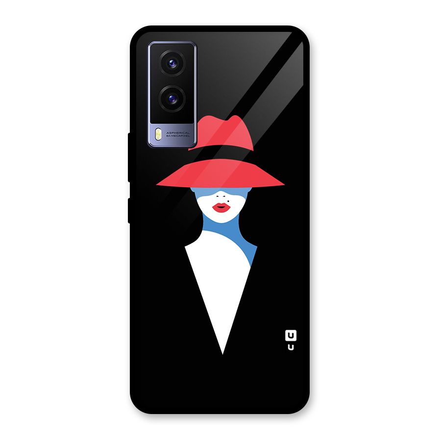 Mysterious Woman Illustration Glass Back Case for Vivo V21e 5G