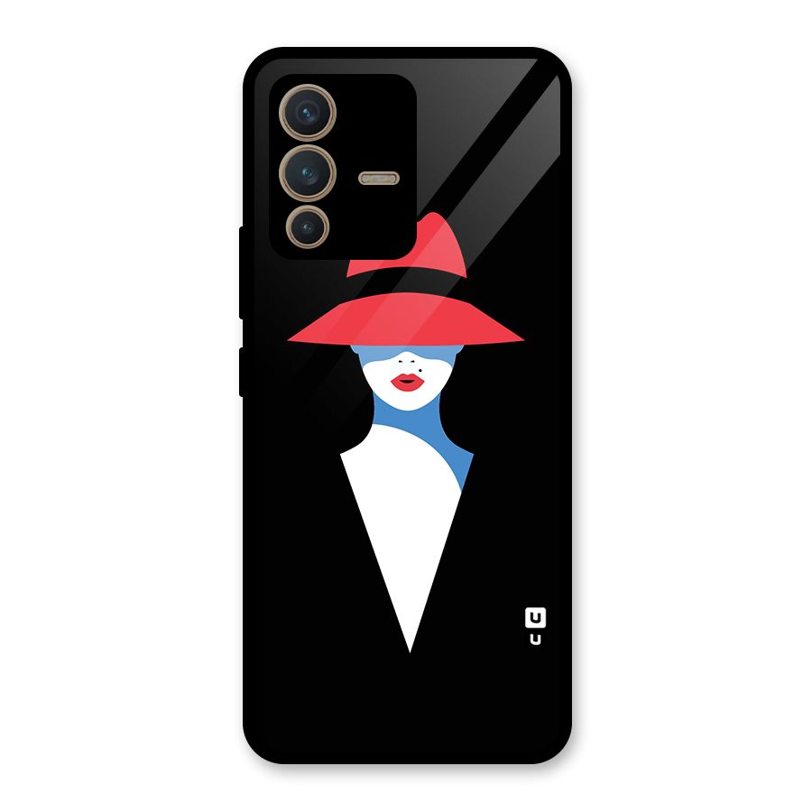 Mysterious Woman Illustration Glass Back Case for Vivo V23 5G