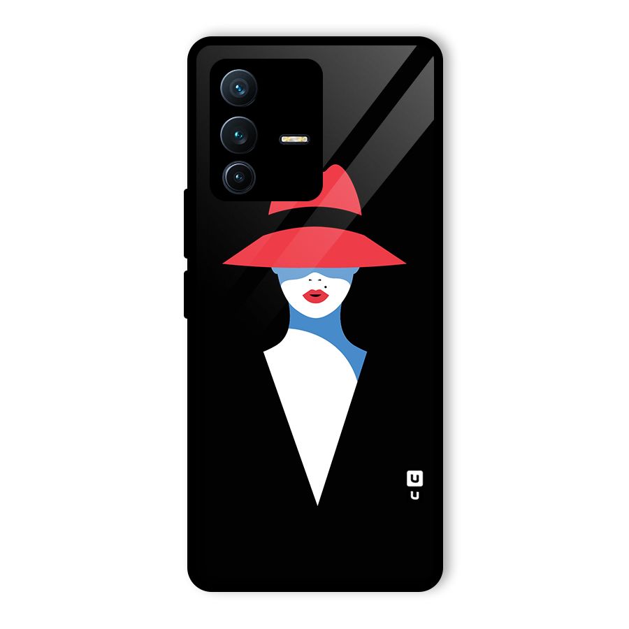 Mysterious Woman Illustration Glass Back Case for Vivo V23 Pro