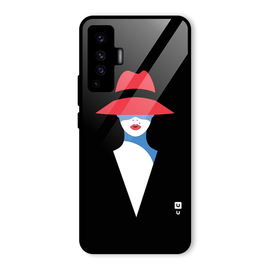 Mysterious Woman Illustration Glass Back Case for Vivo X50