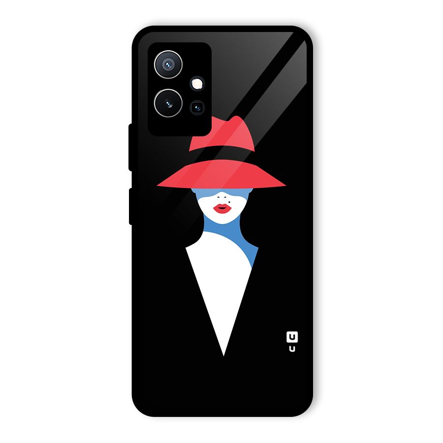 Mysterious Woman Illustration Glass Back Case for Vivo Y75 5G