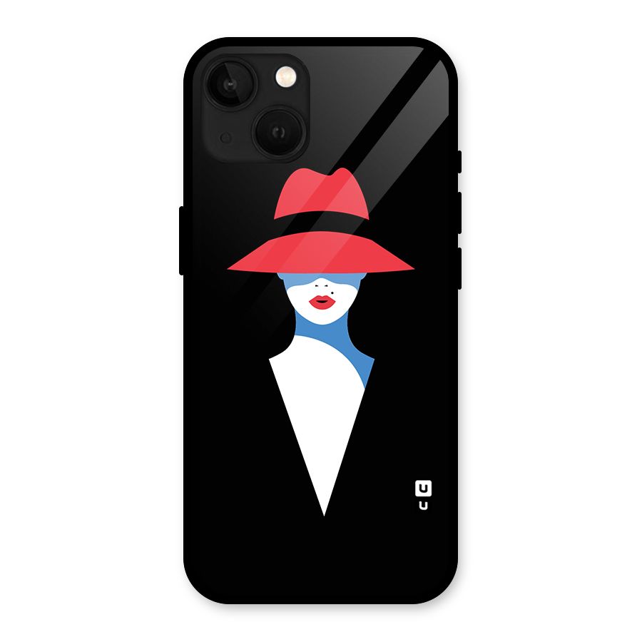 Mysterious Woman Illustration Glass Back Case for iPhone 13