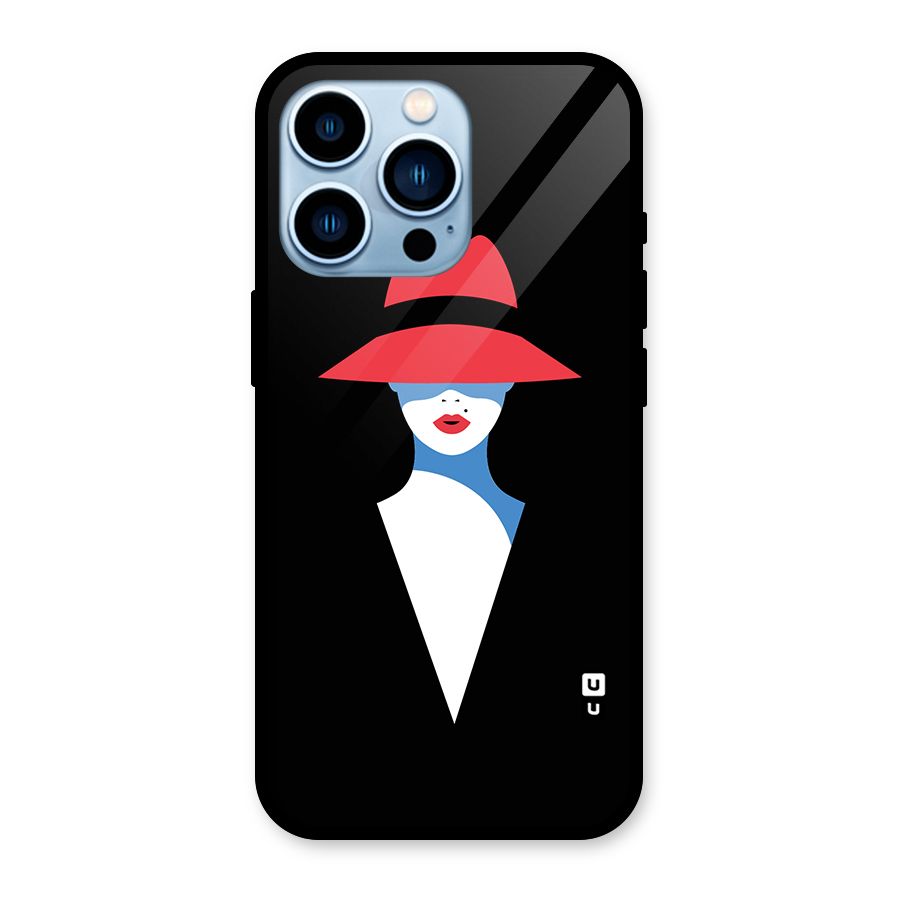 Mysterious Woman Illustration Glass Back Case for iPhone 13 Pro