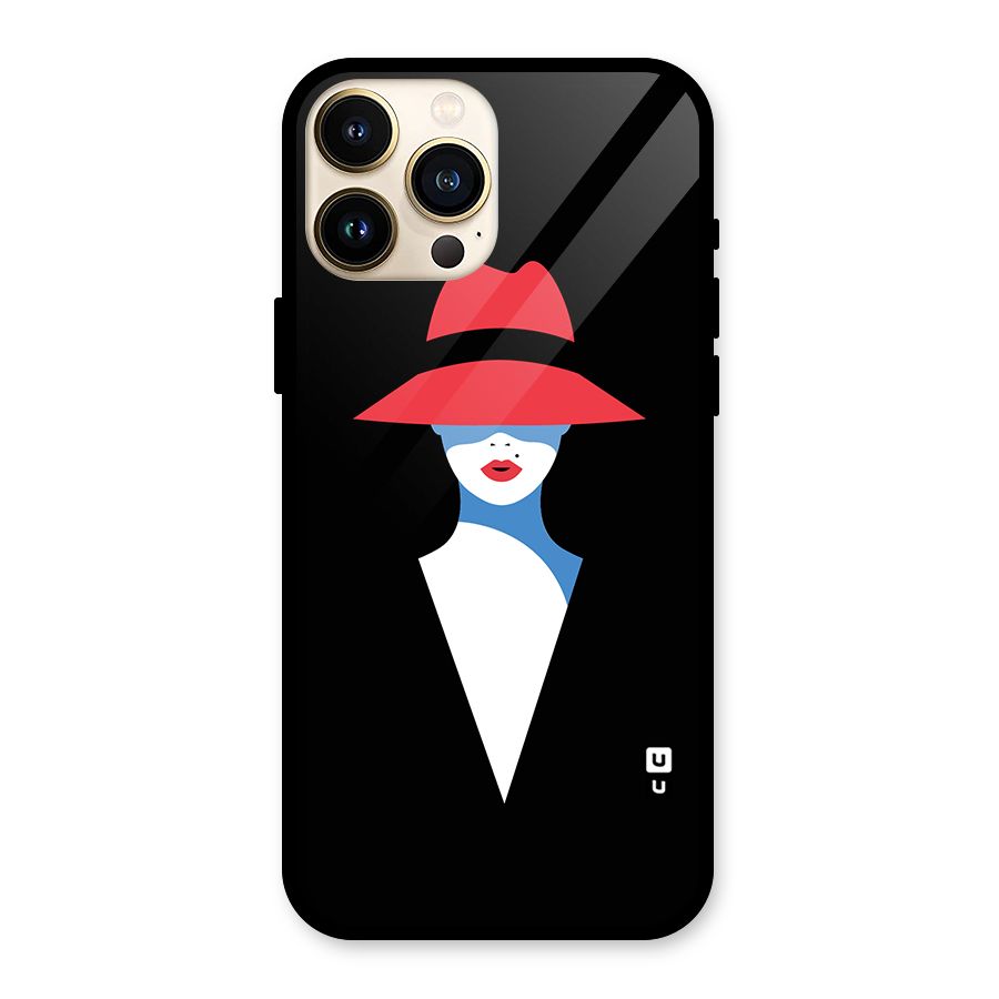 Mysterious Woman Illustration Glass Back Case for iPhone 13 Pro Max