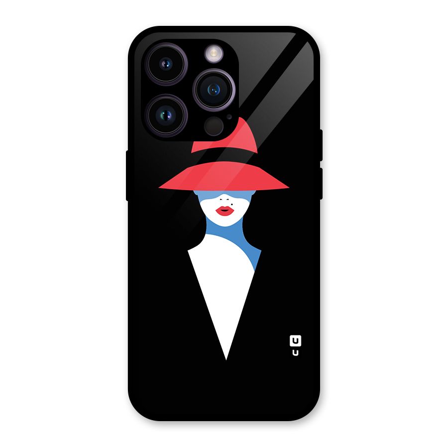Mysterious Woman Illustration Glass Back Case for iPhone 14 Pro