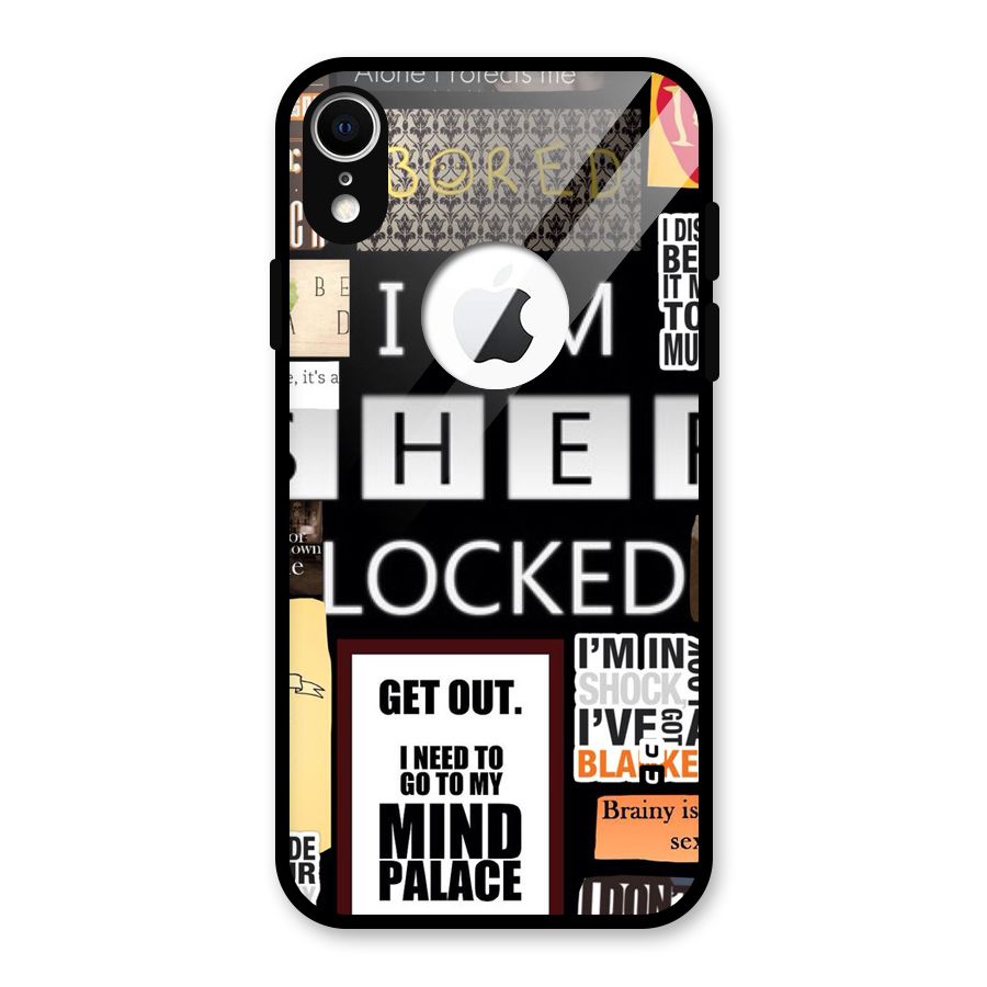 Mystery Pattern Glass Back Case for iPhone XR Logo Cut