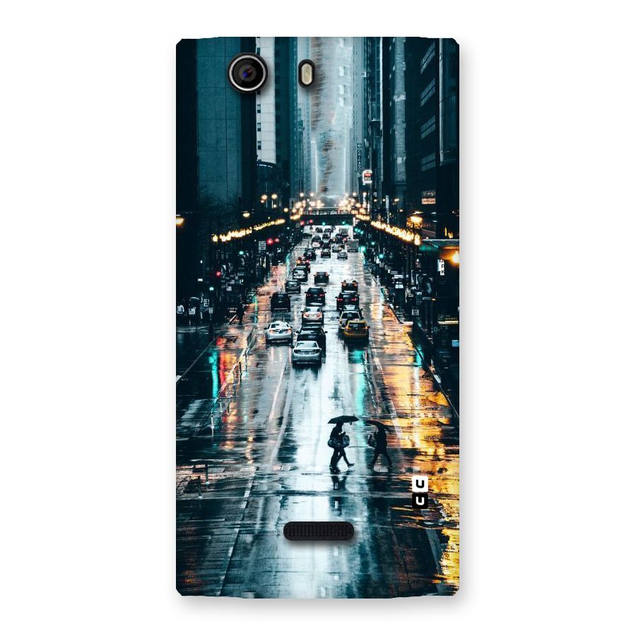 NY Streets Rainy Back Case for Canvas Nitro 2 E311