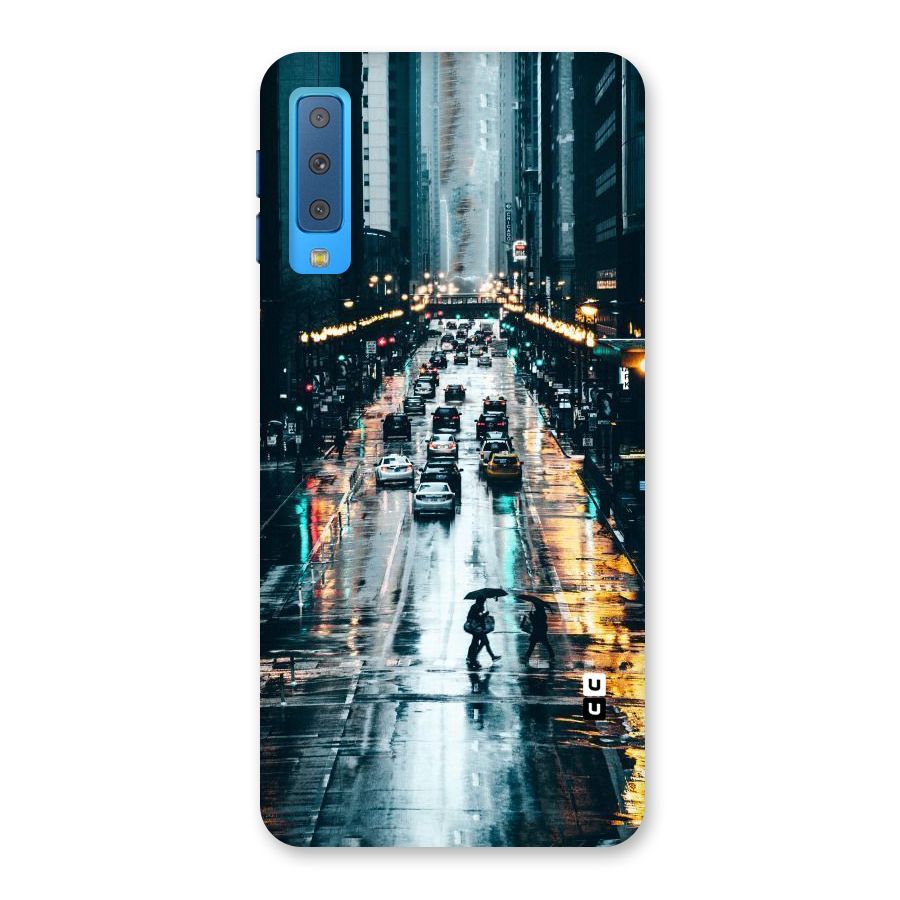 NY Streets Rainy Back Case for Galaxy A7 (2018)