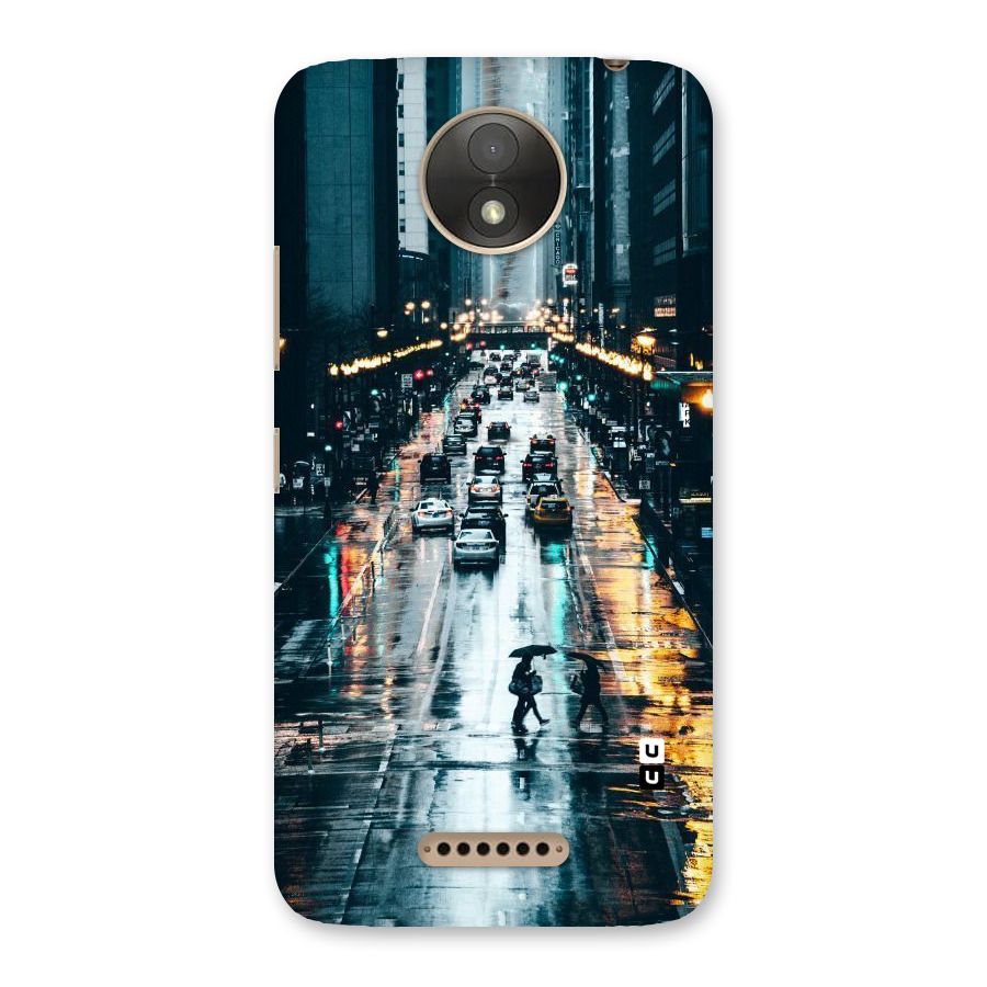NY Streets Rainy Back Case for Moto C Plus