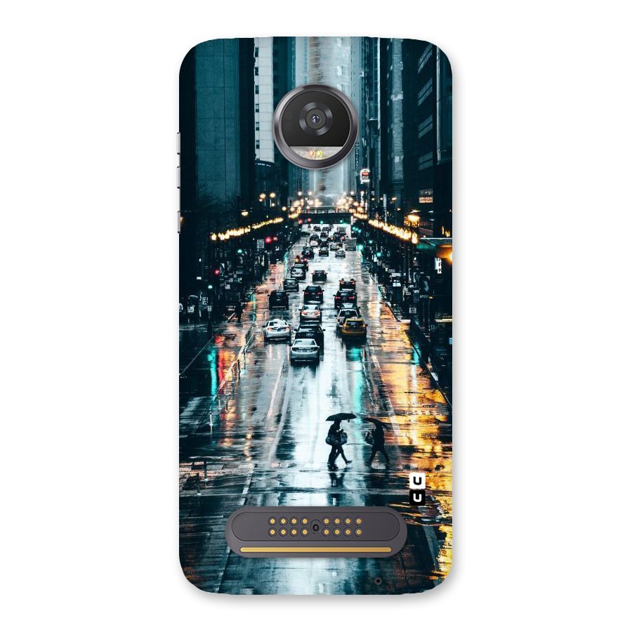 NY Streets Rainy Back Case for Moto Z2 Play