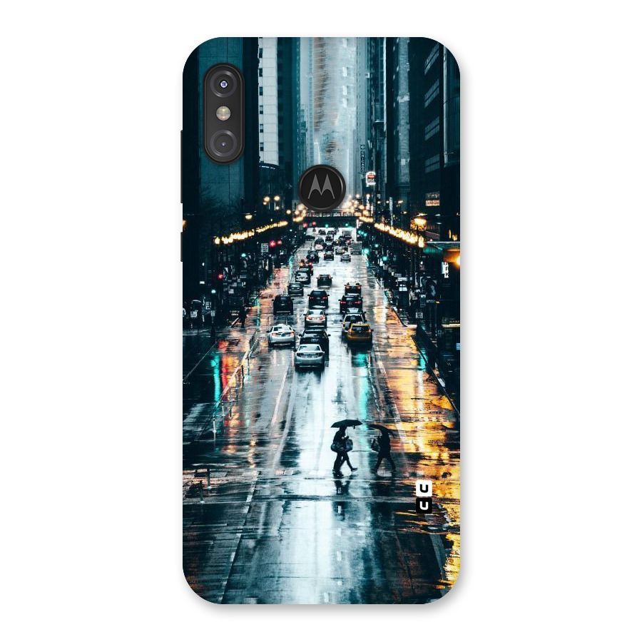 NY Streets Rainy Back Case for Motorola One Power