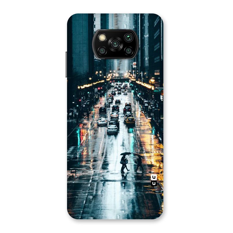 NY Streets Rainy Back Case for Poco X3