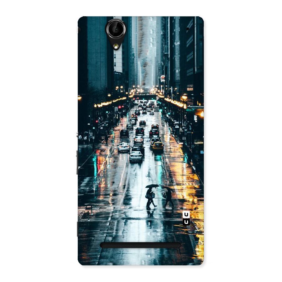 NY Streets Rainy Back Case for Sony Xperia T2