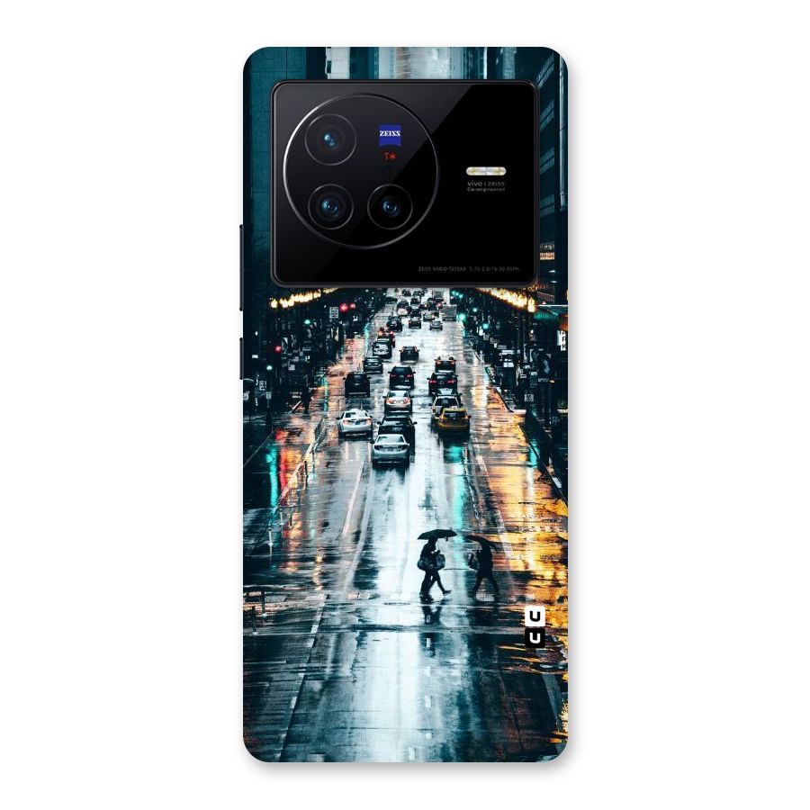 NY Streets Rainy Back Case for Vivo X80
