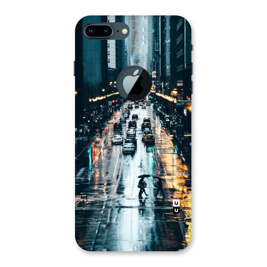 NY Streets Rainy Back Case for iPhone 7 Plus Logo Cut