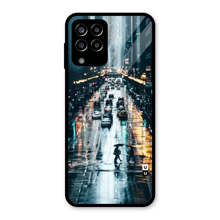 NY Streets Rainy Glass Back Case for Galaxy M33