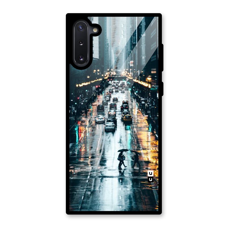 NY Streets Rainy Glass Back Case for Galaxy Note 10