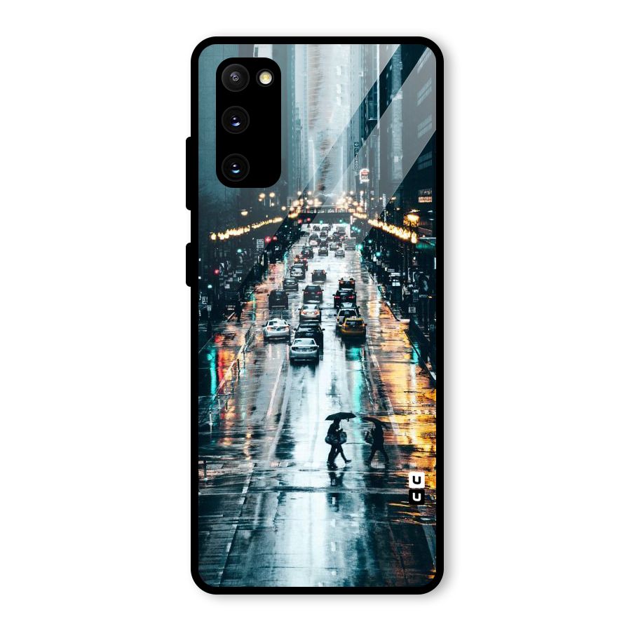 NY Streets Rainy Glass Back Case for Galaxy S20 FE 5G