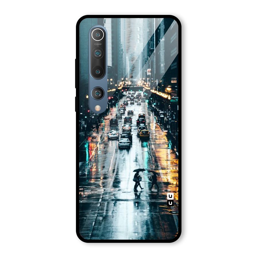 NY Streets Rainy Glass Back Case for Mi 10