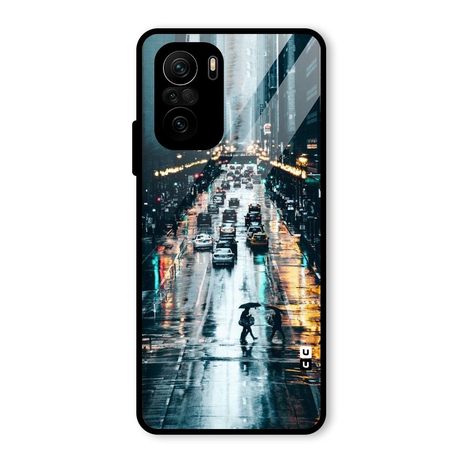 NY Streets Rainy Glass Back Case for Mi 11x
