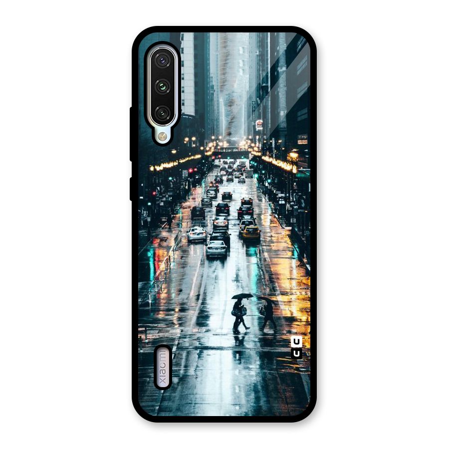 NY Streets Rainy Glass Back Case for Mi A3