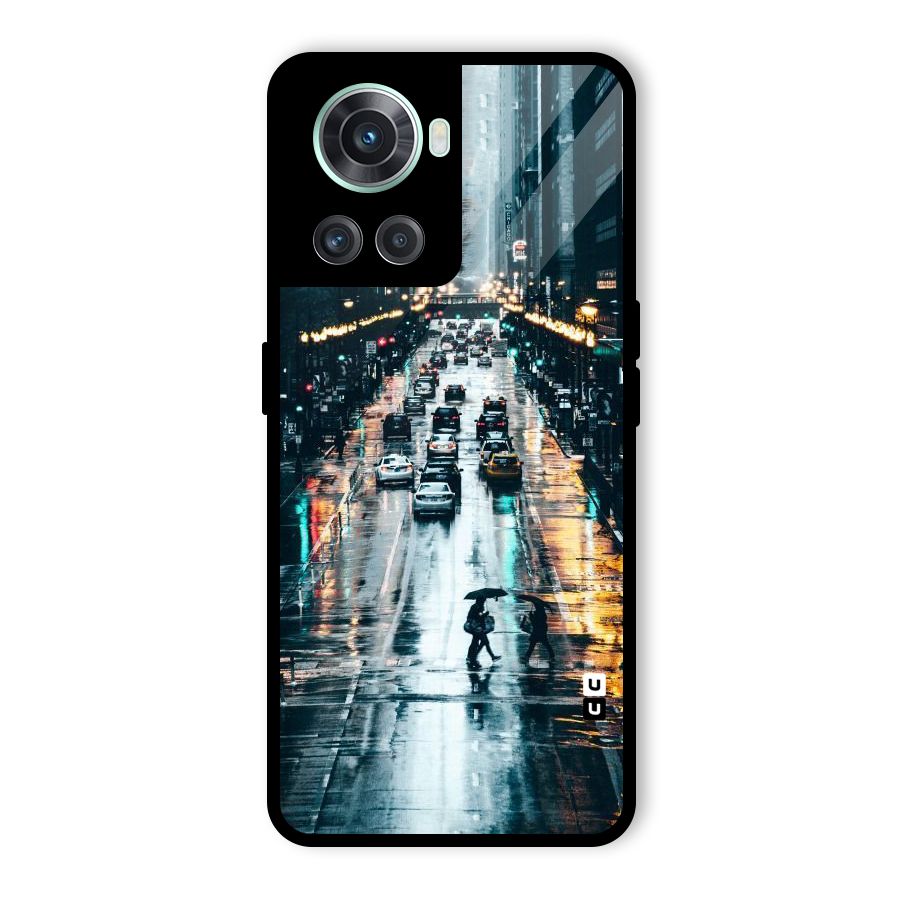 NY Streets Rainy Glass Back Case for OnePlus 10R