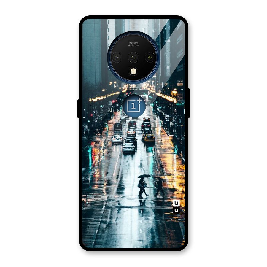 NY Streets Rainy Glass Back Case for OnePlus 7T