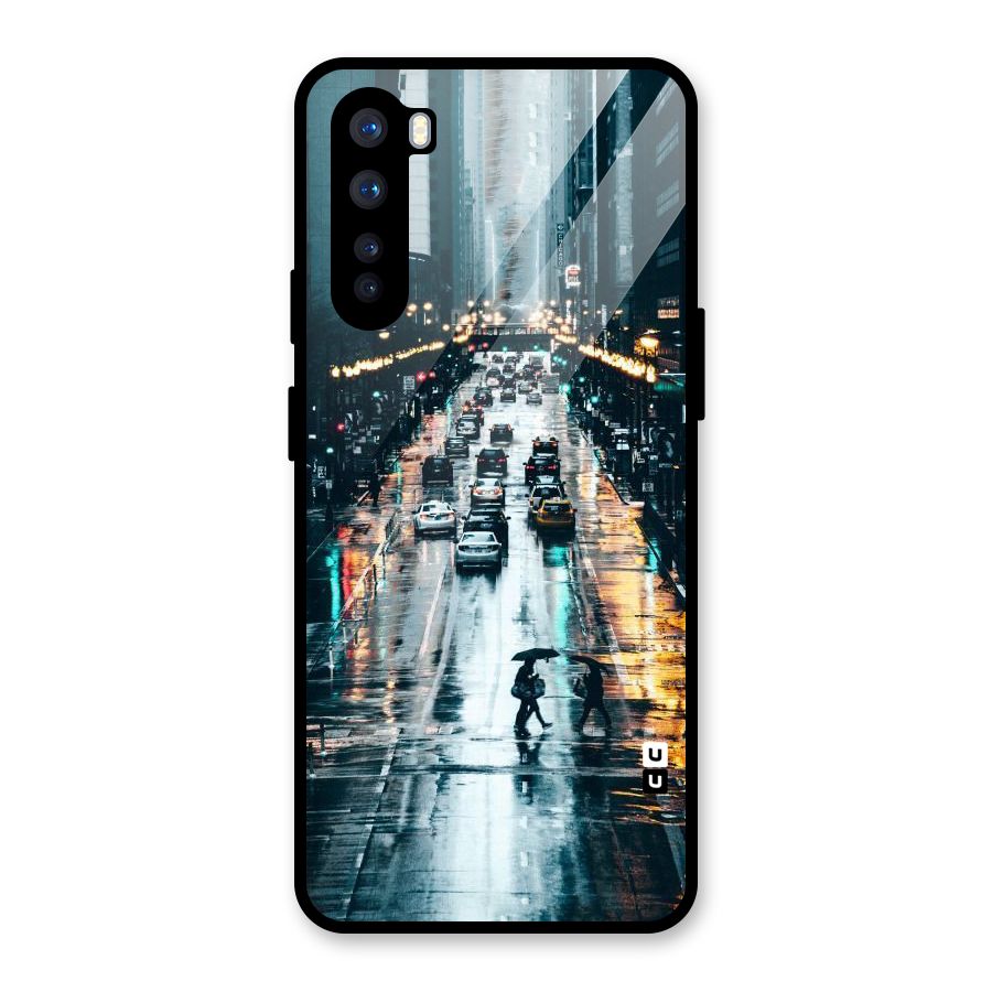 NY Streets Rainy Glass Back Case for OnePlus Nord