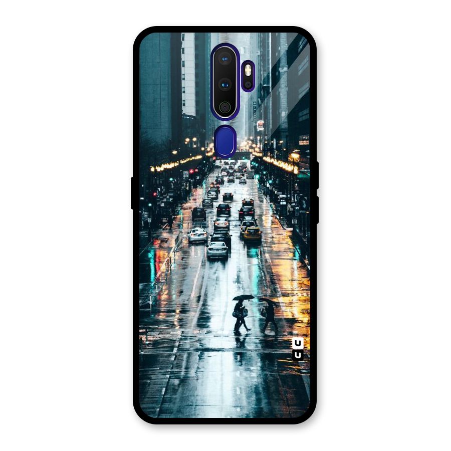 NY Streets Rainy Glass Back Case for Oppo A9 (2020)