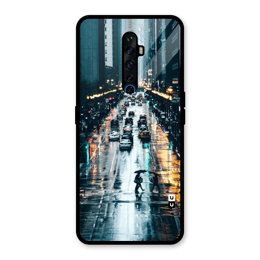 NY Streets Rainy Glass Back Case for Oppo Reno2 F