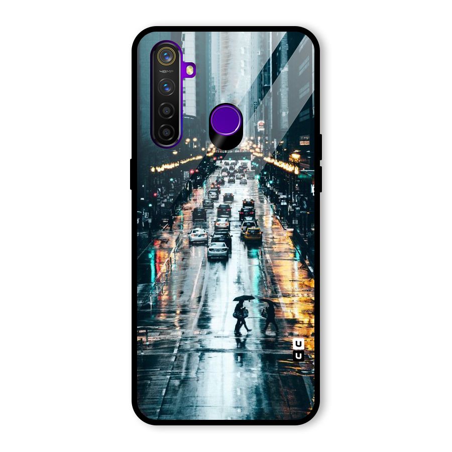 NY Streets Rainy Glass Back Case for Realme 5 Pro