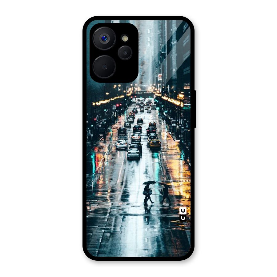 NY Streets Rainy Glass Back Case for Realme 9i 5G