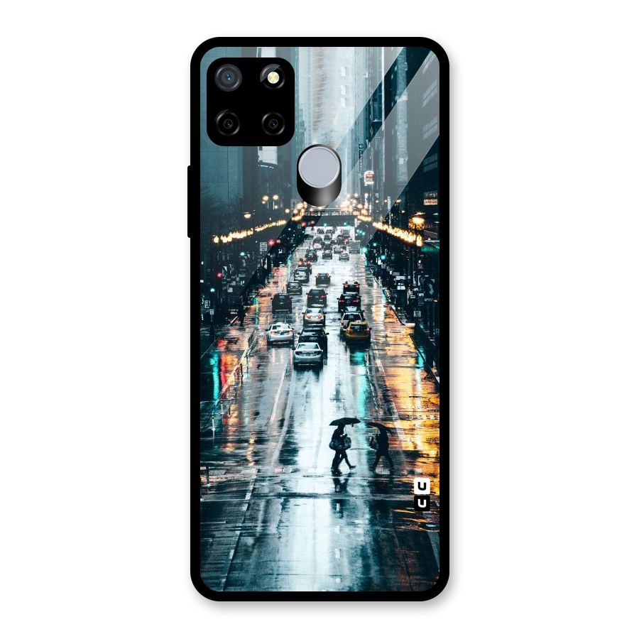 NY Streets Rainy Glass Back Case for Realme C12