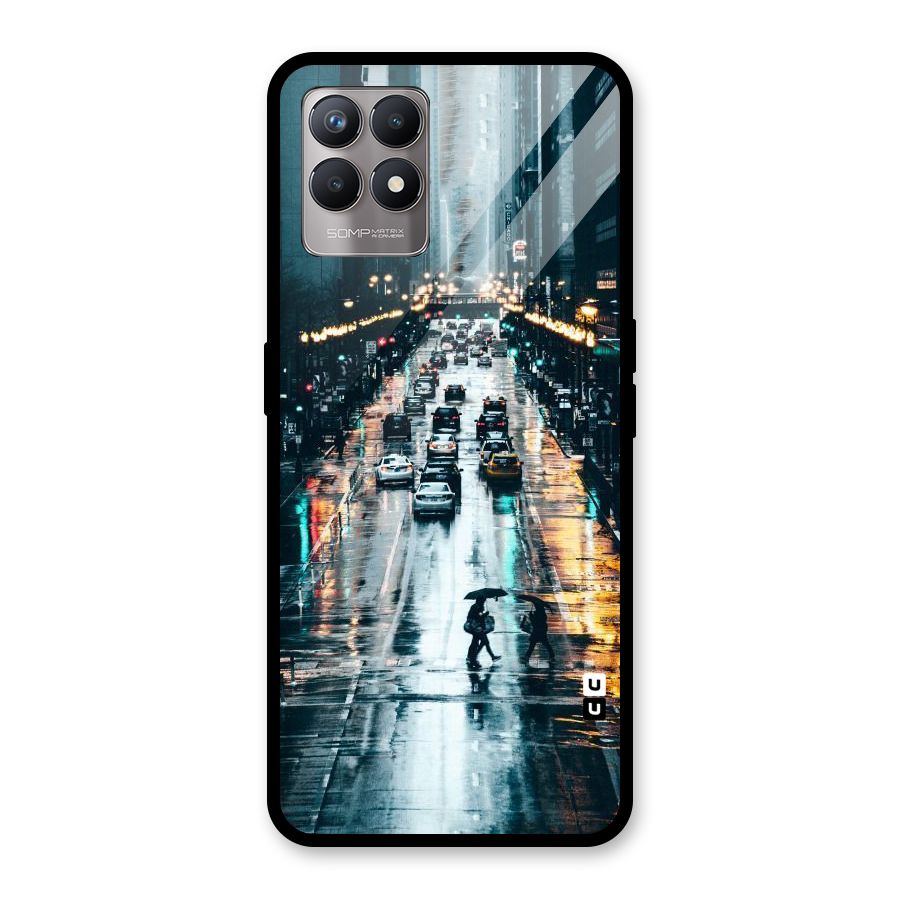 NY Streets Rainy Glass Back Case for Realme Narzo 50