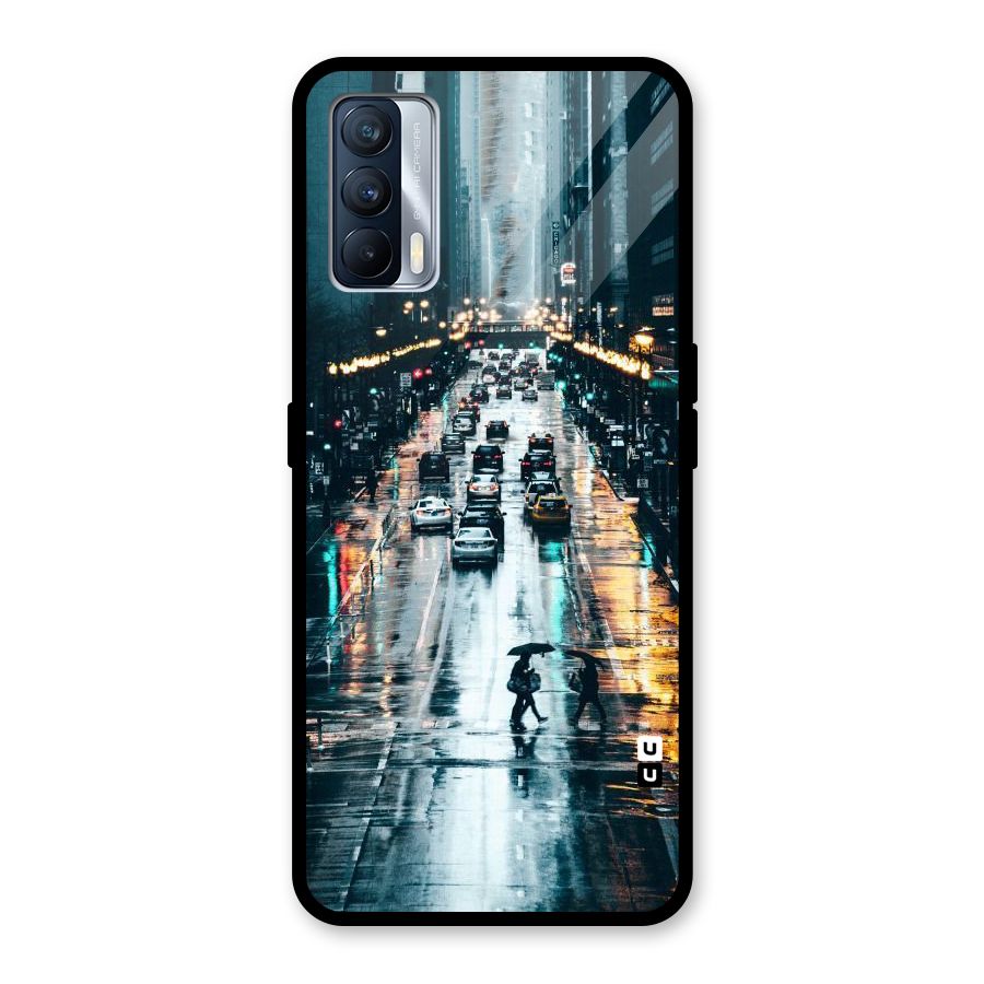 NY Streets Rainy Glass Back Case for Realme X7