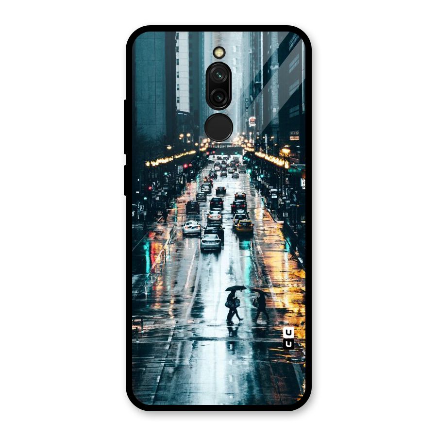 NY Streets Rainy Glass Back Case for Redmi 8